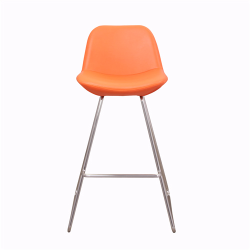 orange color counter height bar stool chair