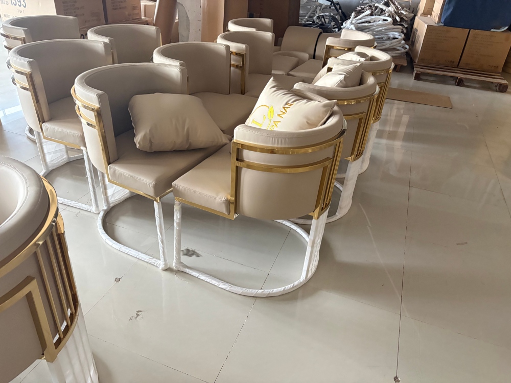 New Order Completed: Luxury Gold Accent Chairs Ready for Shipment