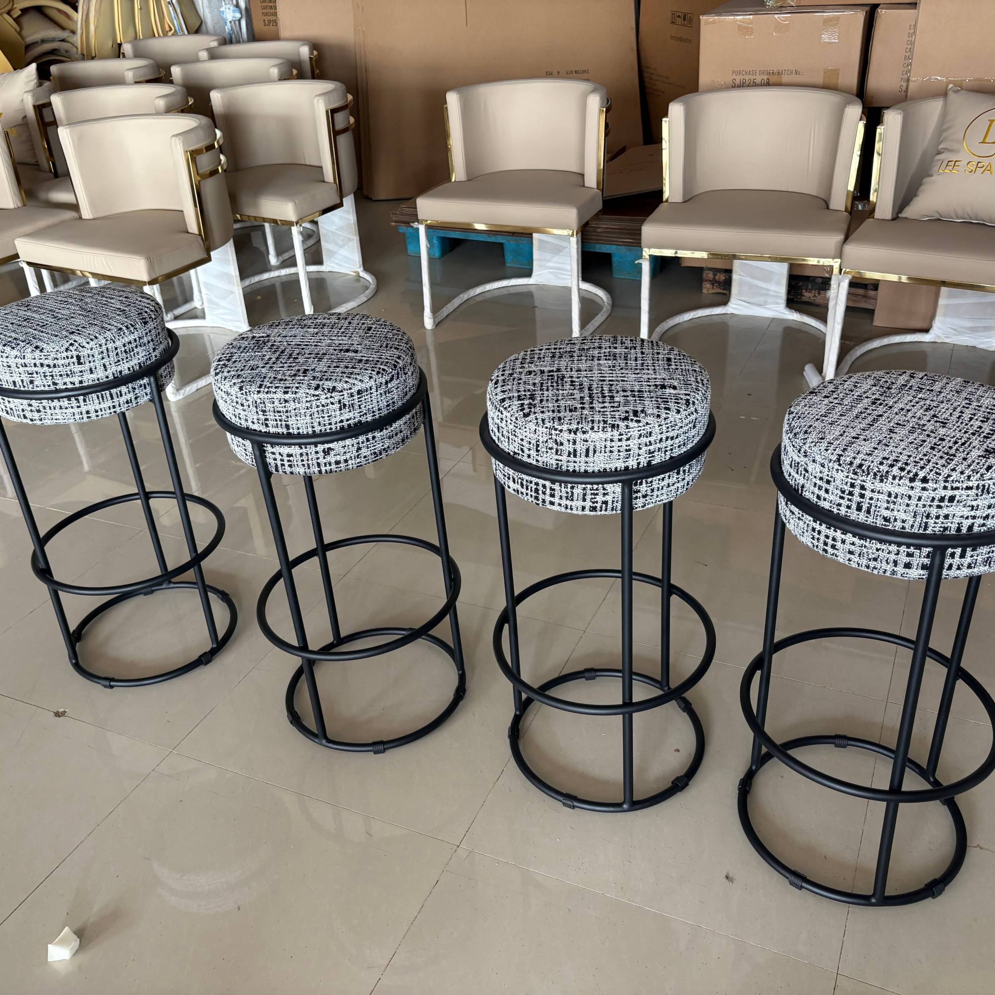 New Arrival: The Sleek Textured Bar Stools by VV-FURNITURE